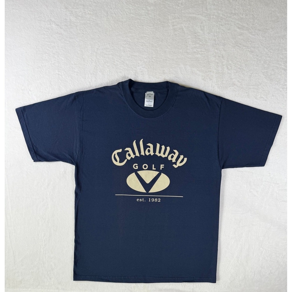 Callaway Golf Mens Graphic T-Shirt Navy Blue Est 1982 Logo Cotton Tee Large L - Picture 2 of 7